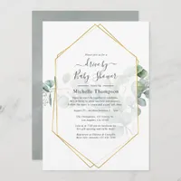 Eucalyptus Geometric Drive By Shower Invitation