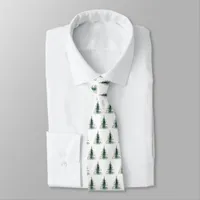 Minimalist Watercolor Christmas Tree Neck Tie