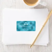 Aqua sea blue business monogram return address label