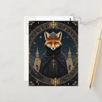 Red fox in robes postcard