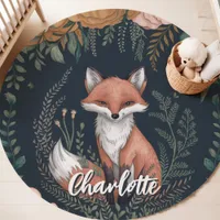 Fox and Ferns Custom Name Nursery Rug