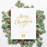 White gold script business logo Christmas Flyer