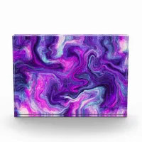 Purple, Blue, Pink Marble Fluid Art   Photo Block
