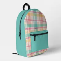 Multicolor Checkered Plaid Printed Backpack