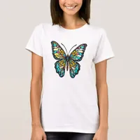 Colorful Stained Glass Butterfly T-Shirt