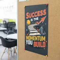 Momentum Builds Success Motivating Office & School Poster