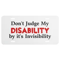 Dont Judge my Disability License Plate