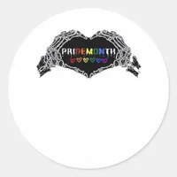Month Skeleton Heart Hands LGBTQIA Creative Style Classic Round Sticker