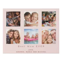 Mother pink photo family collage faux canvas print