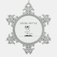 Drink Water - Eat Drink And Be Scary Retro Classic Snowflake Pewter Christmas Ornament