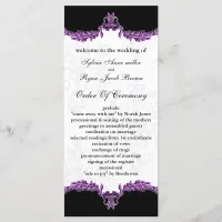 black purple Wedding program