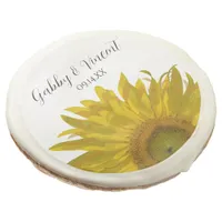 Yellow Sunflower Wedding Favor Sugar Cookie