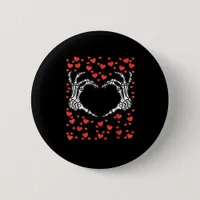 Skeleton Hand Heart Valentines Day Funny Classic Button