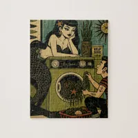 Surreal Mid Century Sea Siren Laundry Day Jigsaw Puzzle