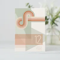 Refined Lines Geometric Wedding Terra Cotta ID983 Invitation