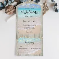 Rustic Coastal Destination Beach Wedding All In One Invitation