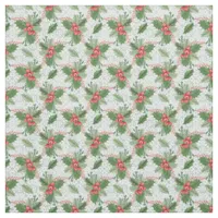 Beautiful Christmas Holly Fabric