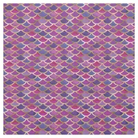 Abstract Purple Gold Mermaid Scale Pattern Fabric