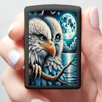 Eagle's Watch Beneath Celestial Blue Moon Zippo Lighter