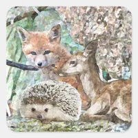 Cute Deer, Hedgehog and Fox Stickers