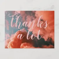 Thanks a Lot Coral Pink Sky Photo Postcard