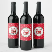 Mr and Mrs Claus, Santa Christmas Personalized Wine Label