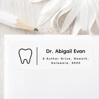 Modern Tooth Icon Dental Clinic Return Address Label