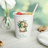 Floral Dinosaur Egg Watercolor Baby Shower Paper C Paper Cups