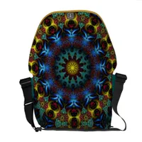 Electric Blue Mandala Lace Messenger Bag