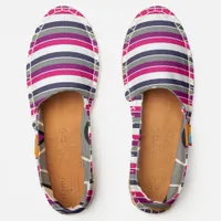 Stylish Chic Trendy Striped Pink Purple Patterned Espadrilles