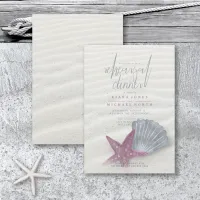 White Sands Rehearsal Dinner Plum/Steel Blue ID605 Invitation