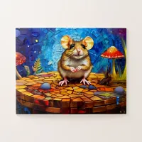 Cute Mosaic Field Mouse Vivid colored puzzle 