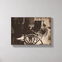 Amish Cart Wheels Grunge Canvas Print