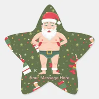 Funny Dirty Santa Christmas Collection Paper Cups Star Sticker