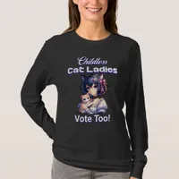 Childless Cat Ladies Vote Too! Harris Walz 2024 T-Shirt