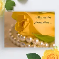 Yellow Rose and White Pearls Wedding Invitation