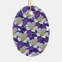 Columbine Flower Pattern Ceramic Ornament