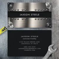 Steel Industrial Metal Rivet Masculine Business Card