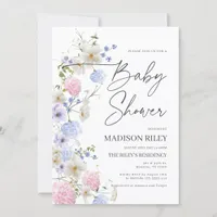 Floral Baby Shower Invitation | Purple and Pink 