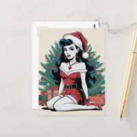 Sexy Retro Mrs. Claus Pinup Christmas Postcard