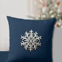 Elegant Snowflake Throw Pillow