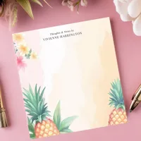 Tropical Pineapple Watercolor Personalized Notepad