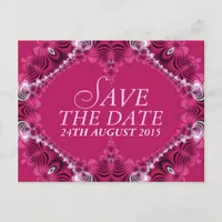 Exotic Pink Lacy Save the Date Postcard