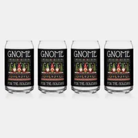 Funny Colorful Pixelated Gnome for the Holidays Can Glass