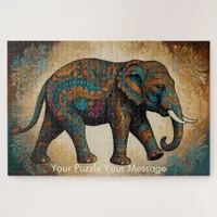 Mystic Boho Elephant Mandala Jigsaw Puzzle