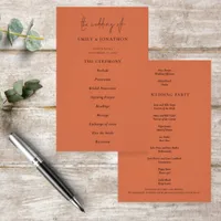 PAPER | Elegant Text Terracotta Wedding Program