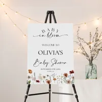  Wildflower Baby in Bloom Baby Shower Welcome Sign