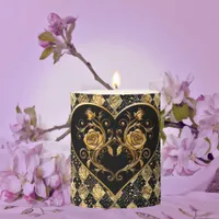 Whimsical and Elegant Goth Pillar Candle