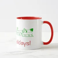 Mug - Happy Holidays with Santa's Sleigh