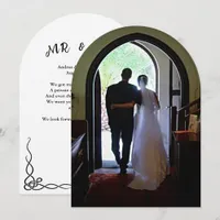 Elopement Bride Groom Photo Just Married Arch Invitation